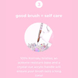 Kiara Sky Pink Crystal Acrylic Kolinsky Nail Brush #12