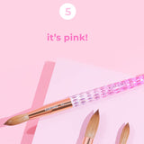 Kiara Sky Pink Crystal Acrylic Kolinsky Nail Brush #12