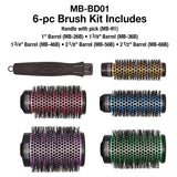 Olivia Garden MultiBrush Detachable Thermal Styling Hair Brush 6pc - MB-BD01