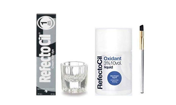 Refectocil Bundle; Liquid Oxidant 3%, Brush, Mixing Jar & Color Tint 15ml - PURE BLACK